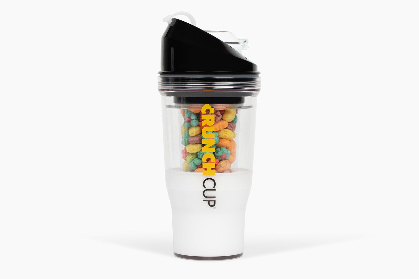 CrunchCup XL v2 with the On-The-Go Lid open